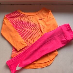 Nike 3T girls long sleeve shirt and leggings outfit
